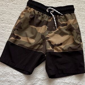 Boys Camo and Black Swimsuit Shorts